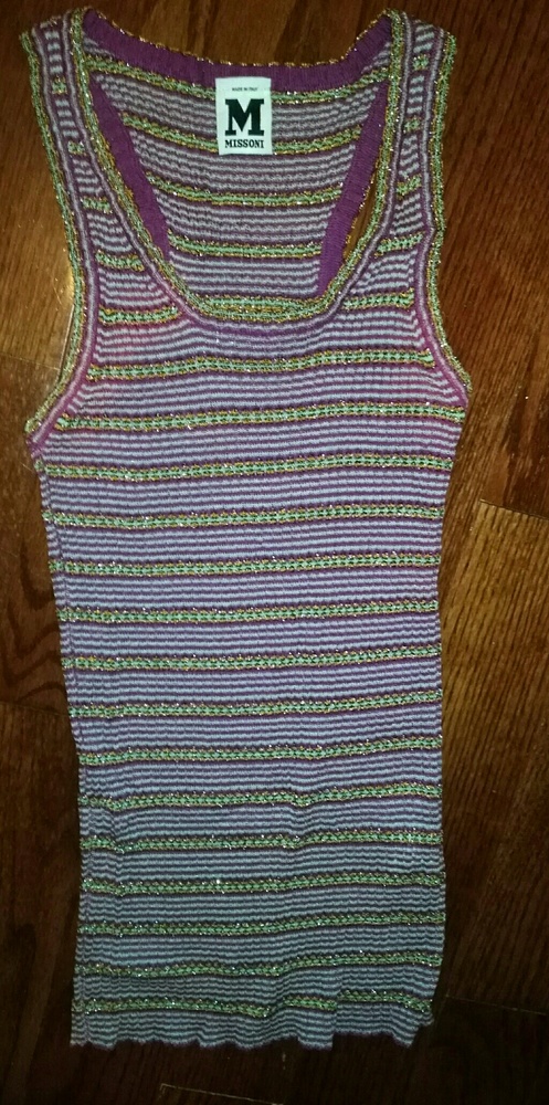 M Missoni metallic stripe knit tank